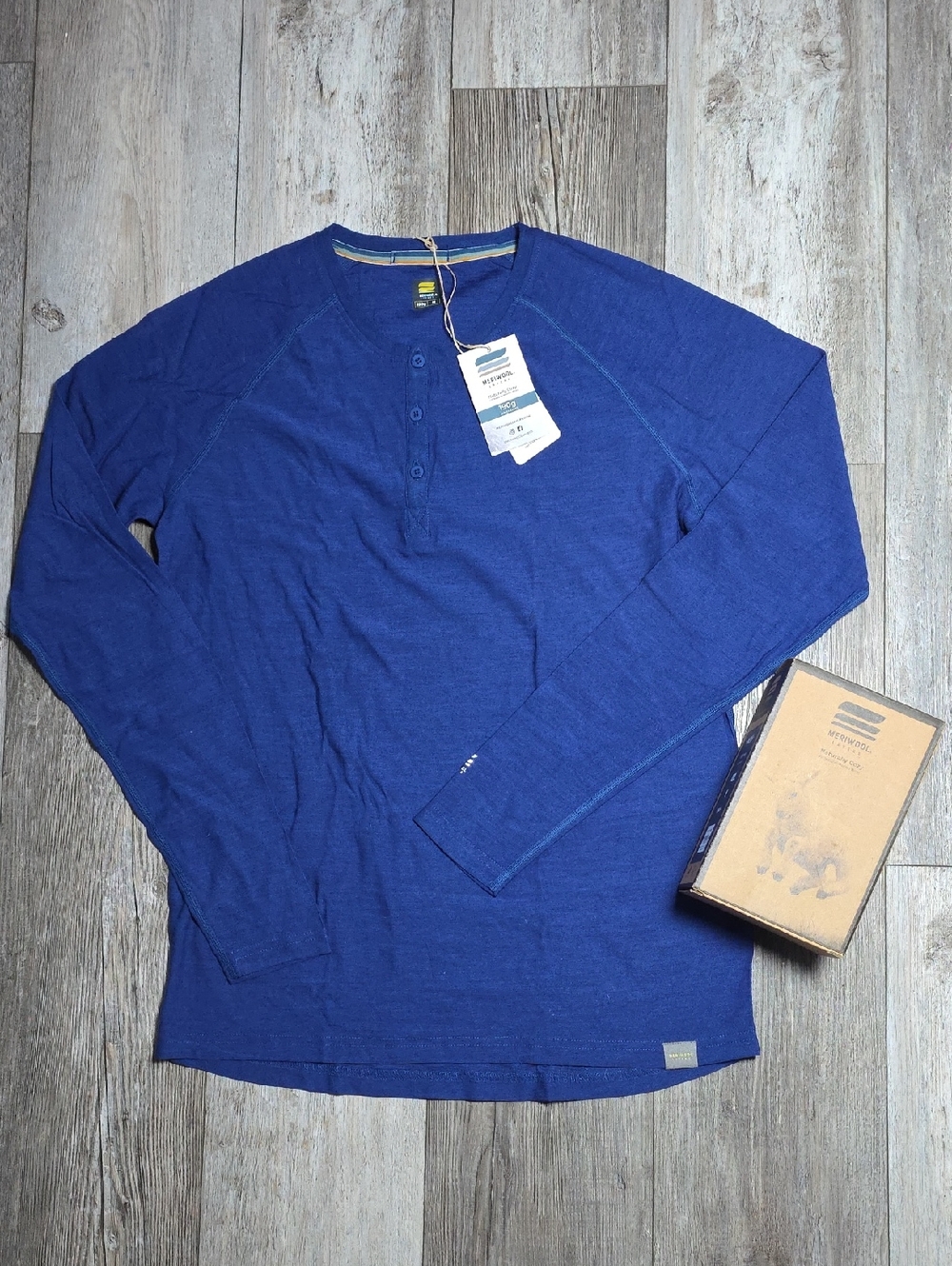 Meriwool Layers 190g Henley Lightweight 100% Extra Fine Merino Wool Longsleeve M
